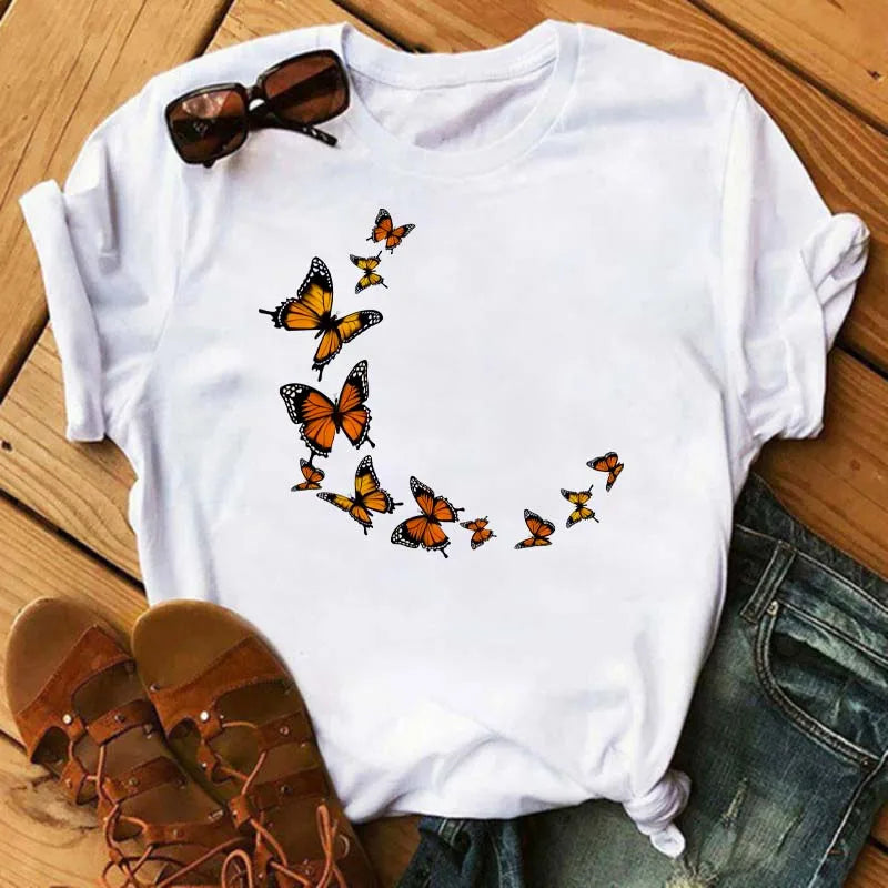 T-Shirt Femme Papillon – Élégance & Confort