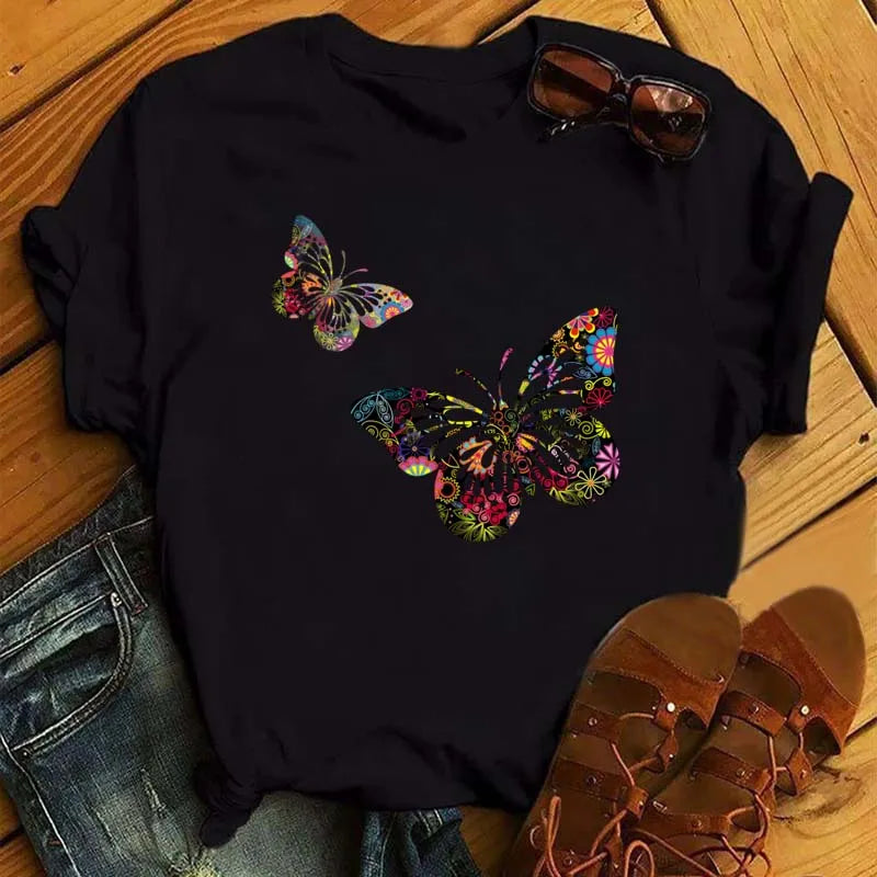 T-Shirt Femme Papillon – Élégance & Confort