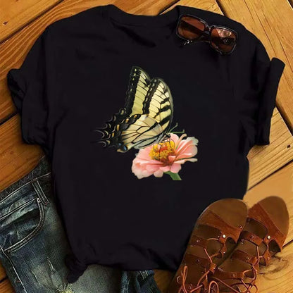 T-Shirt Femme Papillon – Élégance & Confort