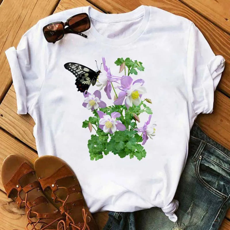 T-Shirt Femme Papillon – Élégance & Confort