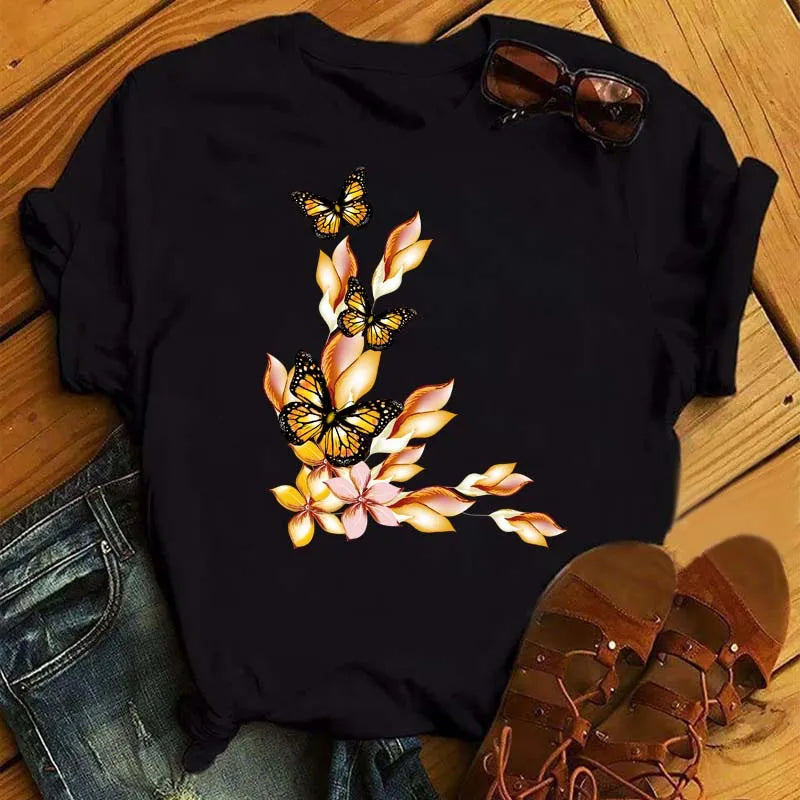 T-Shirt Femme Papillon – Élégance & Confort