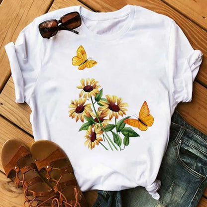 T-Shirt Femme Papillon – Élégance & Confort