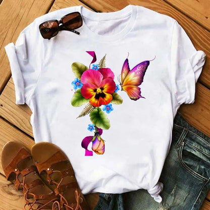 T-Shirt Femme Papillon – Élégance & Confort