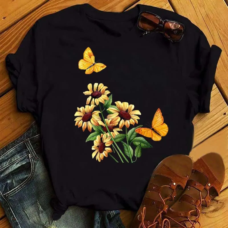T-Shirt Femme Papillon – Élégance & Confort