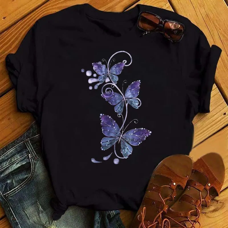 T-Shirt Femme Papillon – Élégance & Confort