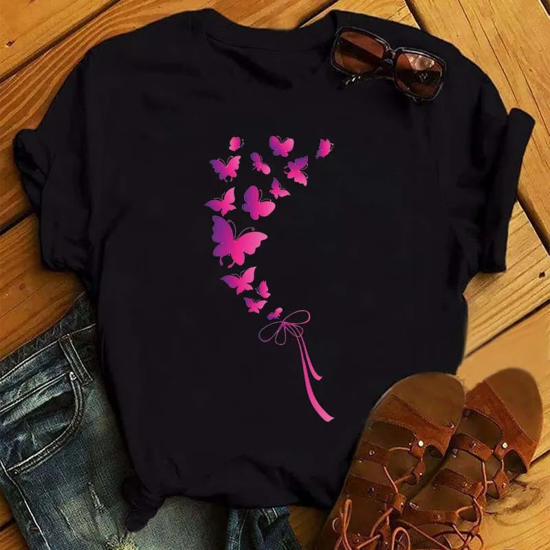 T-Shirt Femme Papillon – Élégance & Confort