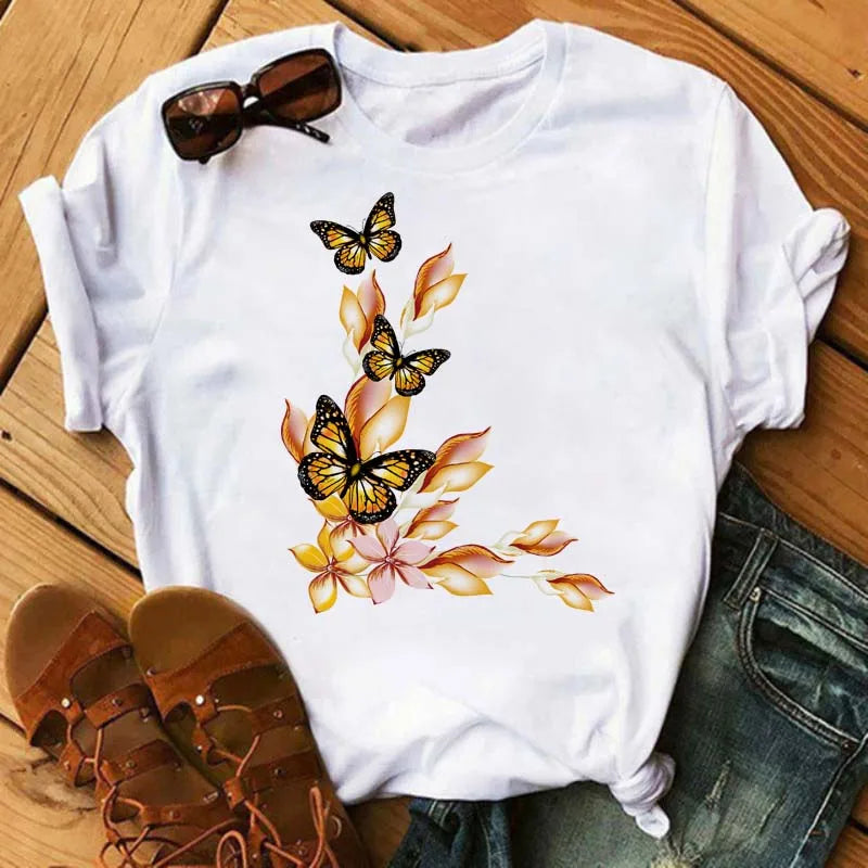 T-Shirt Femme Papillon – Élégance & Confort