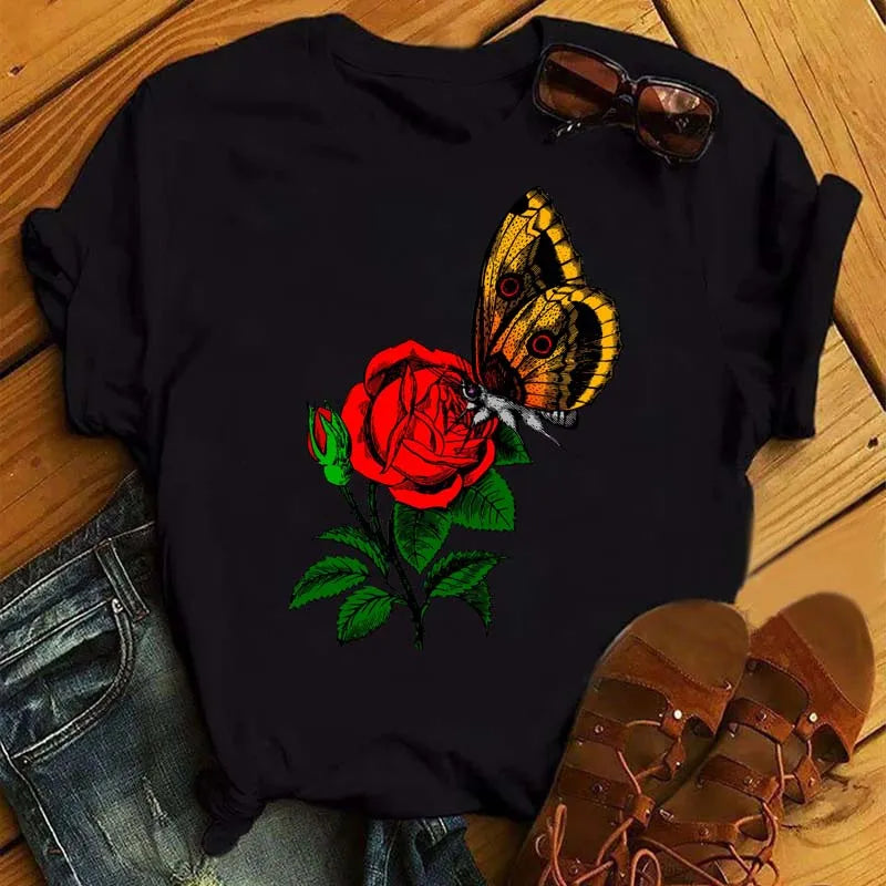T-Shirt Femme Papillon – Élégance & Confort