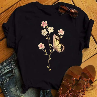 T-Shirt Femme Papillon – Élégance & Confort