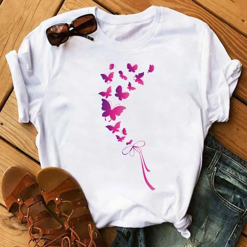 T-Shirt Femme Papillon – Élégance & Confort