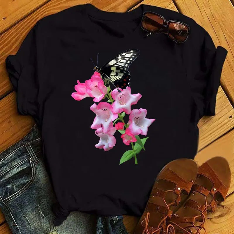 T-Shirt Femme Papillon – Élégance & Confort