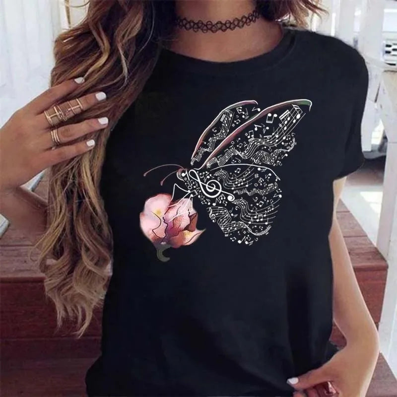 T-Shirt Femme Papillon – Élégance & Confort